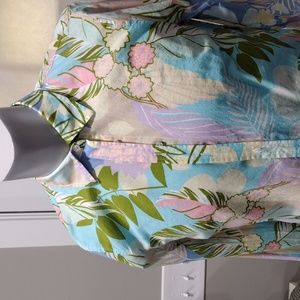 Talbots (most likely) pastel pink and blue cotton shirt. Small